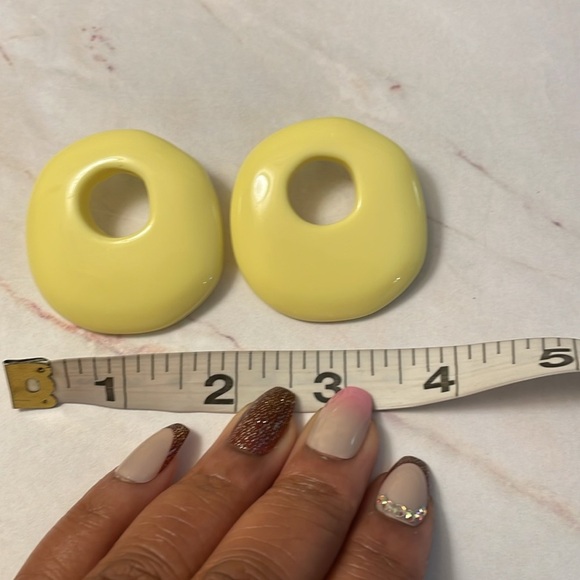 Zara Yellow Acrylic Small Hoops - Picture 7 of 10